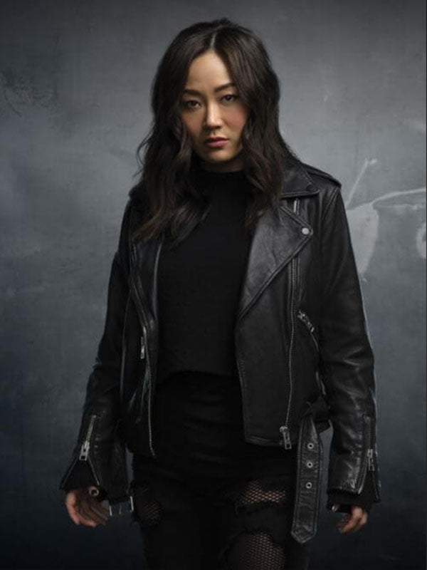 Kimiko Miyashiro The Boys Season 04 Black Leather Jacket