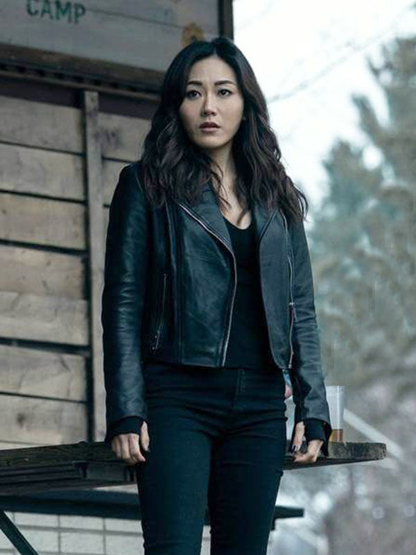 Kimiko Miyashiro The Boys Season 05 Black Leather Jacket