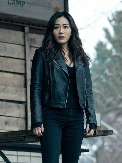 Kimiko Miyashiro The Boys Season 05 Black Leather Jacket