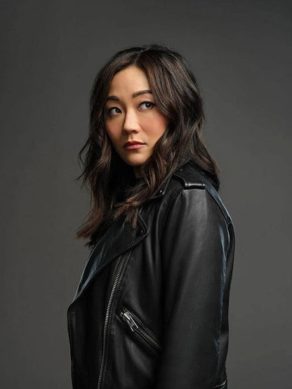 Kimiko Miyashiro The Boys Season 05 Black Leather Jacket