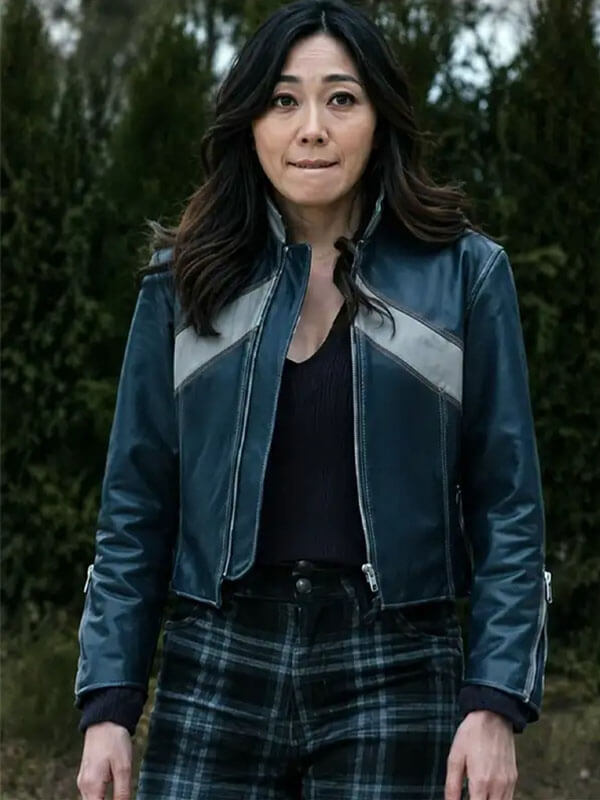 Kimiko The Boys Season 05 Navy Blue Leather Jacket