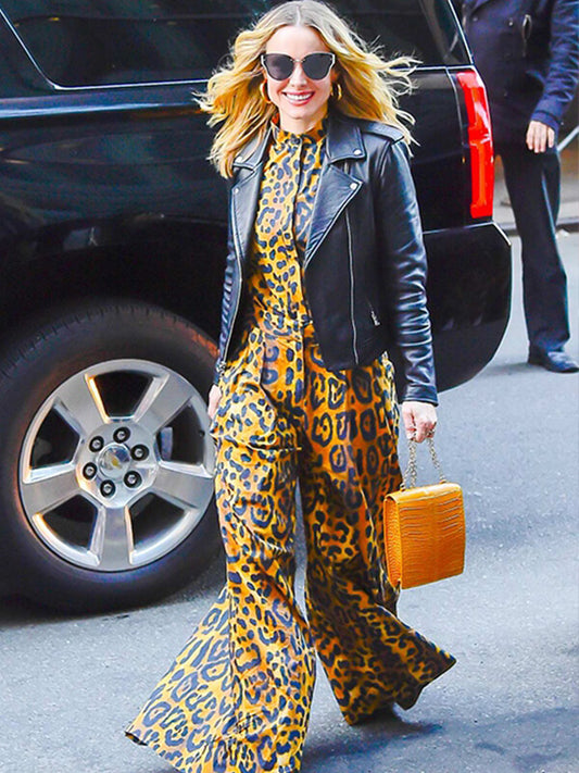 Kristen Bell Black Leather Jacket