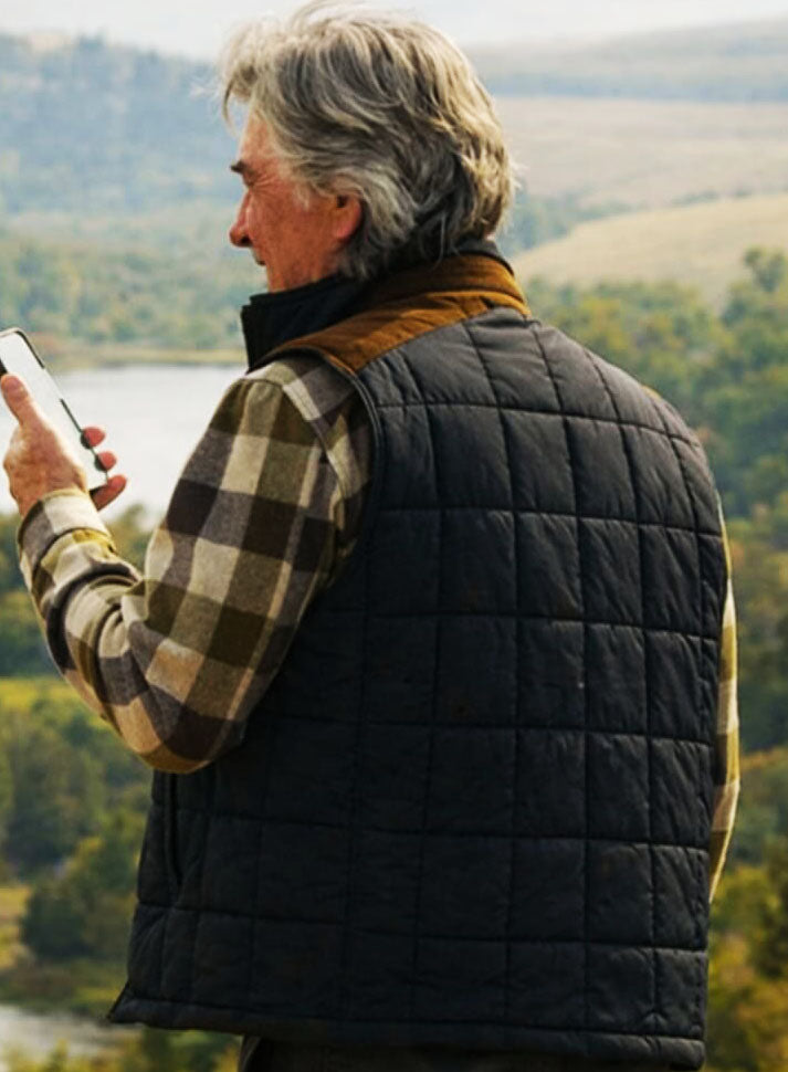 Kurt Russell The Madison Season 01  Black Quilted Vest