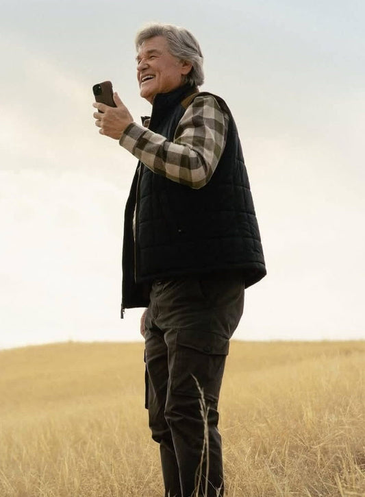 Kurt Russell The Madison Season 01  Black Quilted Vest
