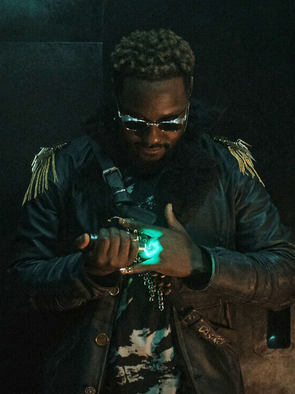 Leighton Vance Dark Matter Season 02 Black Leather Coat