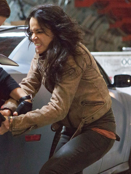 Letty Ortiz Fast & Furious 6 Brown Suede Jacket