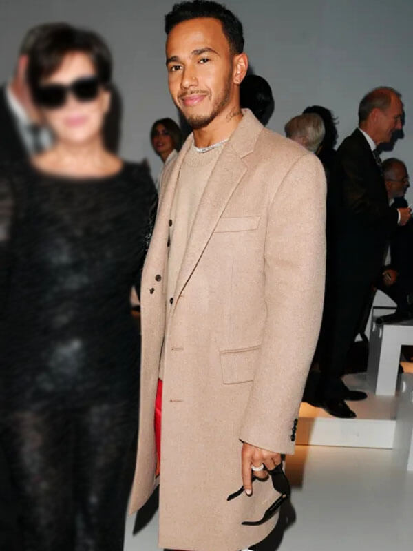 Lewis Hamilton Milan Fashion Week Brown Wool Coat