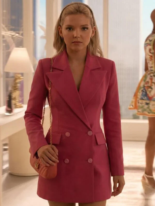 Lexi Minetree Elle Seaoson 01 Pink Double Breasted Blazer