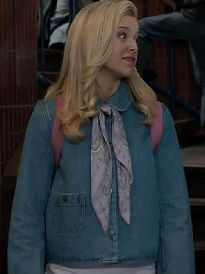 Lexi Minetree Elle Season 01 Cropped Blue Denim Jacket