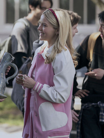 Lexi Minetree Elle Season 01 Pink Varsity Jacket