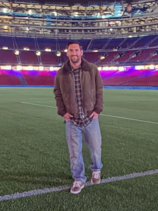 Lionel Messi Camp Nou Revisit Brown Suede Jacket