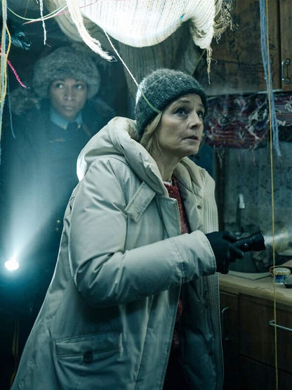 Liz Denvers True Detective Season 04 Tan Puffer Jacket