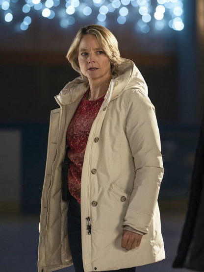 Liz Denvers True Detective Season 04 Tan Puffer Jacket