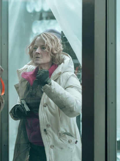 Liz Denvers True Detective Season 04 Tan Puffer Jacket