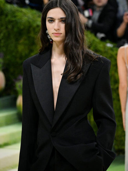 Loli Bahia Met Gala 2026 Black Wool Blazer