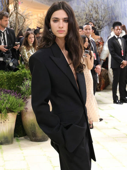 Loli Bahia Met Gala 2026 Black Wool Blazer