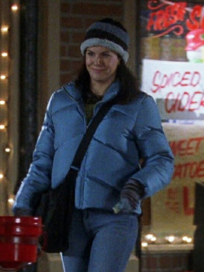Lorelai Gilmore Girls Season 02 Cyan Puffer Jacket