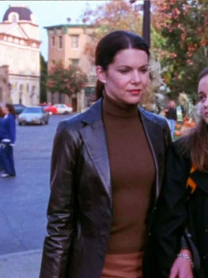 Lorelai Gilmore Girls Season 03 Brown Leather Blazer