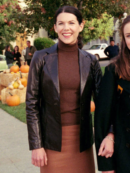 Lorelai Gilmore Girls Season 03 Brown Leather Blazer
