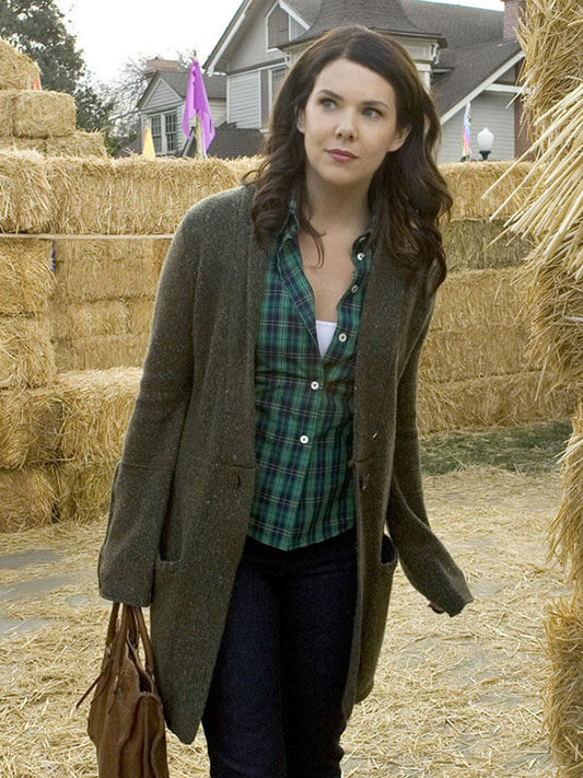 Lorelai Gilmore Girls Season 07 Brown Tweed Cardigan