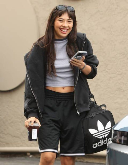 Xochitl Gomez Sighting California Black Cotton Track Jacket