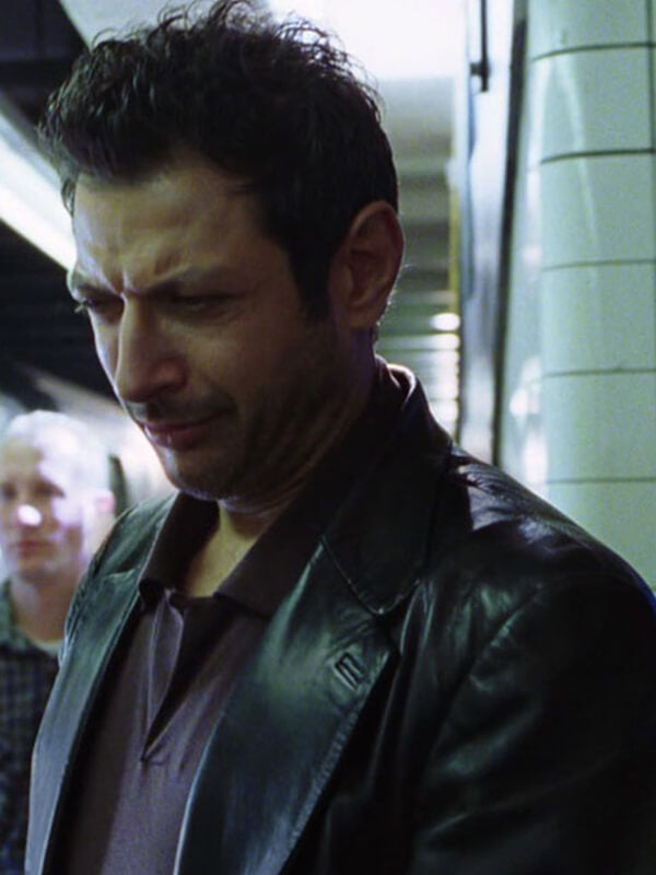 Lost World Jurassic Park 1997 Jeff Goldblum Black Leather Jacket