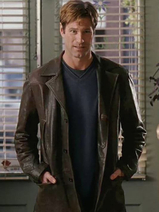  Love Happens 2009 Aaron Eckhart Brown Leather Coat