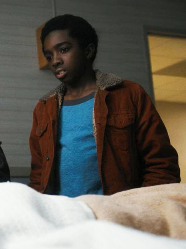 Lucas Sinclair Stranger Things Season 01 Red Corduroy Jacket