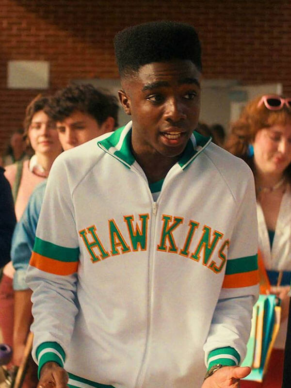 Lucas Sinclair Stranger Things White Hawkins Track Jacket