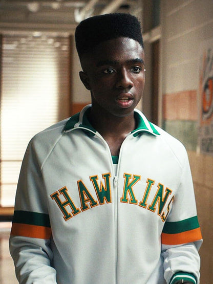Lucas Sinclair Stranger Things White Hawkins Track Jacket