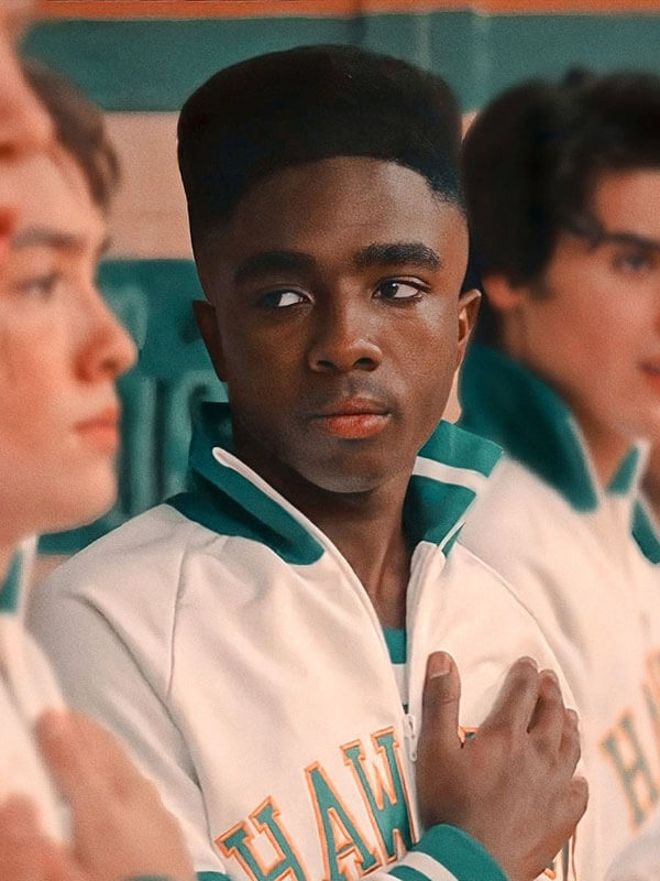 Lucas Sinclair Stranger Things White Hawkins Track Jacket