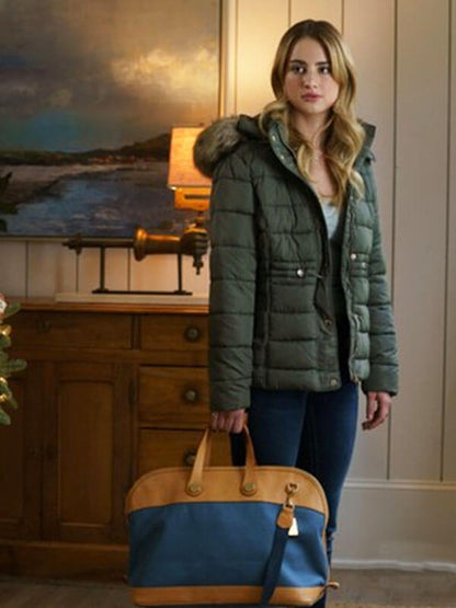 Lucy Albright Tell Me Lies Season 01 Green Puffer Jacket