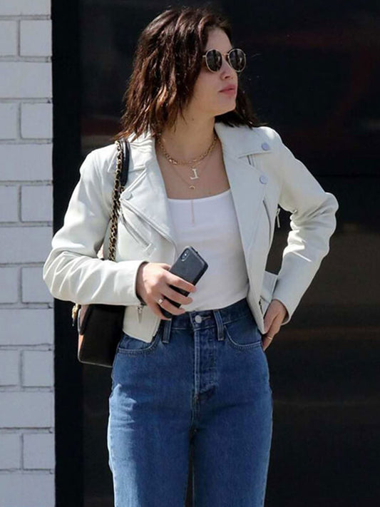 Lucy Hale White Leather Jacket