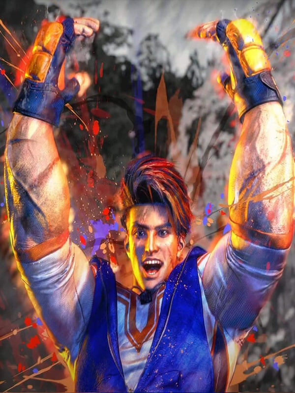 Luke Sullivan Street Fighter 6  Brown Blue Bomber Vest