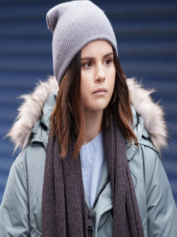 Mabel Mora Only Murders In The Building Grey Puffer Jacket.