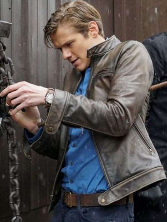 MacGyver 1985  Lucas Till Black  Leather Jacket 