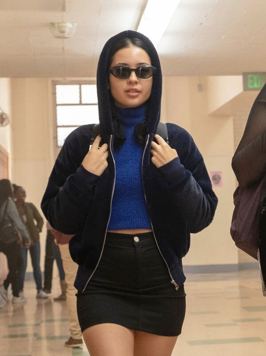 Maddy Perez Euphoria Season 02 Blue Velvet Jacket