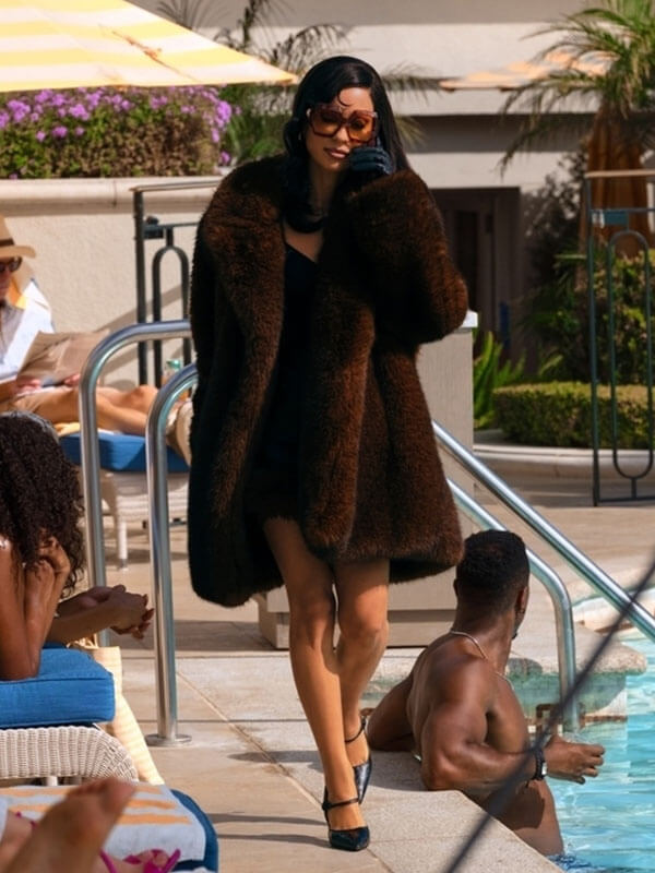 Maddy Perez Euphoria Season 03 Brown Fur Coat