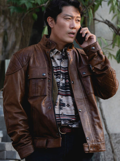 Man-Soo No Other Choice Brown Leather Jacket
