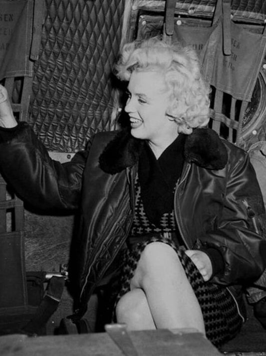 Marilyn Monroe Black Leather Jacket