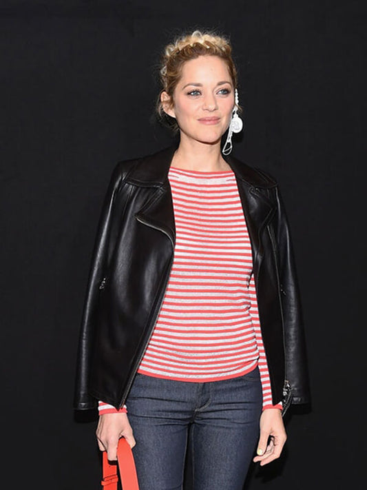 Marion Cotillard Black Leather Jacket