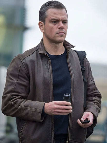 Matt Damon Jason Bourne 2016 Brown Leather Jacket