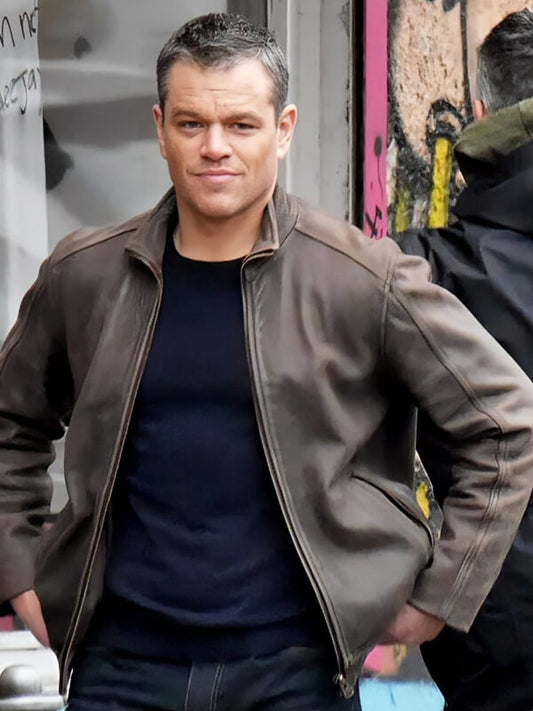 Matt Damon Jason Bourne 2016 Brown Leather Jacket