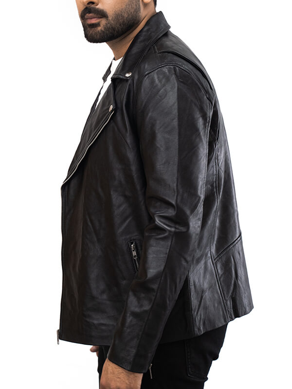 Mens Biker Geniune Lambskin Leather Jacket
