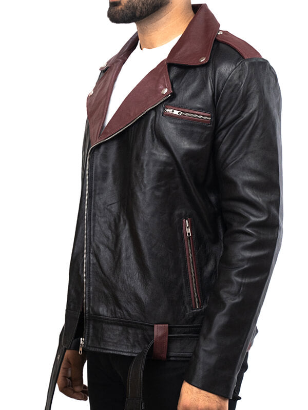 Mens Biker Lambskin Leather Jacket