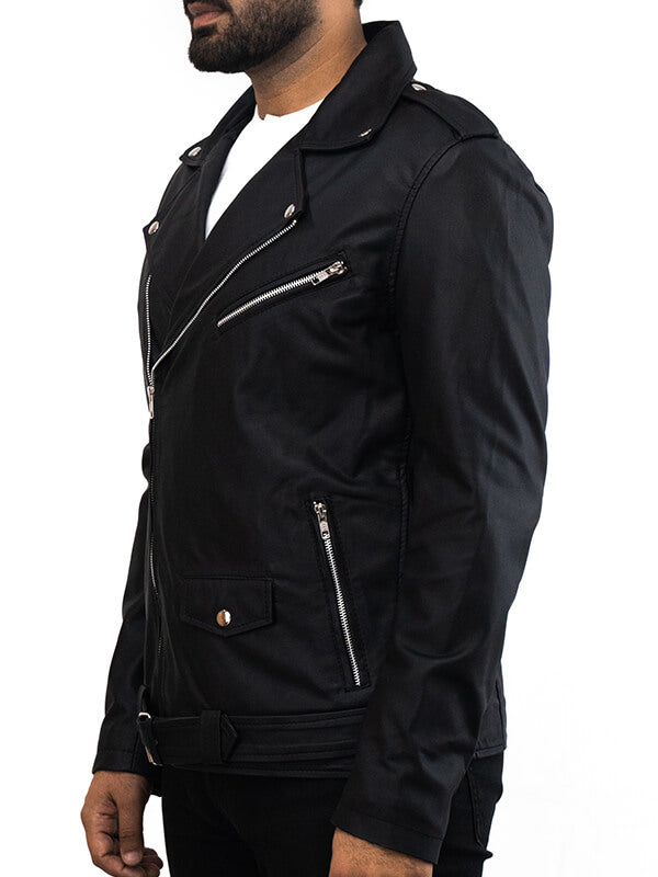 Mens Black Biker South Side Serpents Snake logo Leather Jacket
