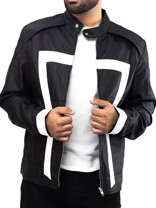 Mens Black Ghost Rider Leather Jacket