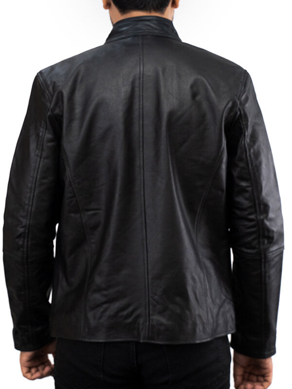 Mens Black  Lambskin Leathr Jacket
