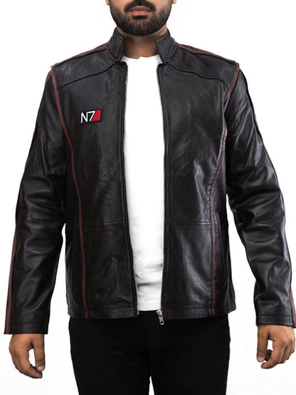 Mens Black N7 Geniune Leather Jacket