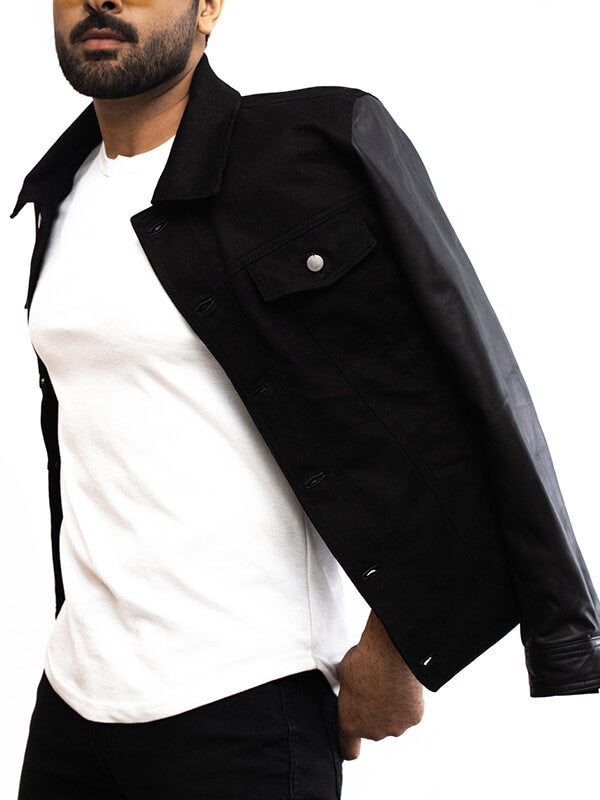 Mens Black Varsity Bomber leather Jacket